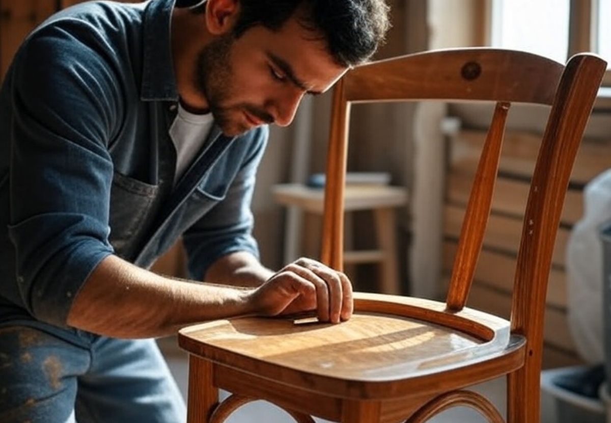 Rénover une chaise en bois vernis