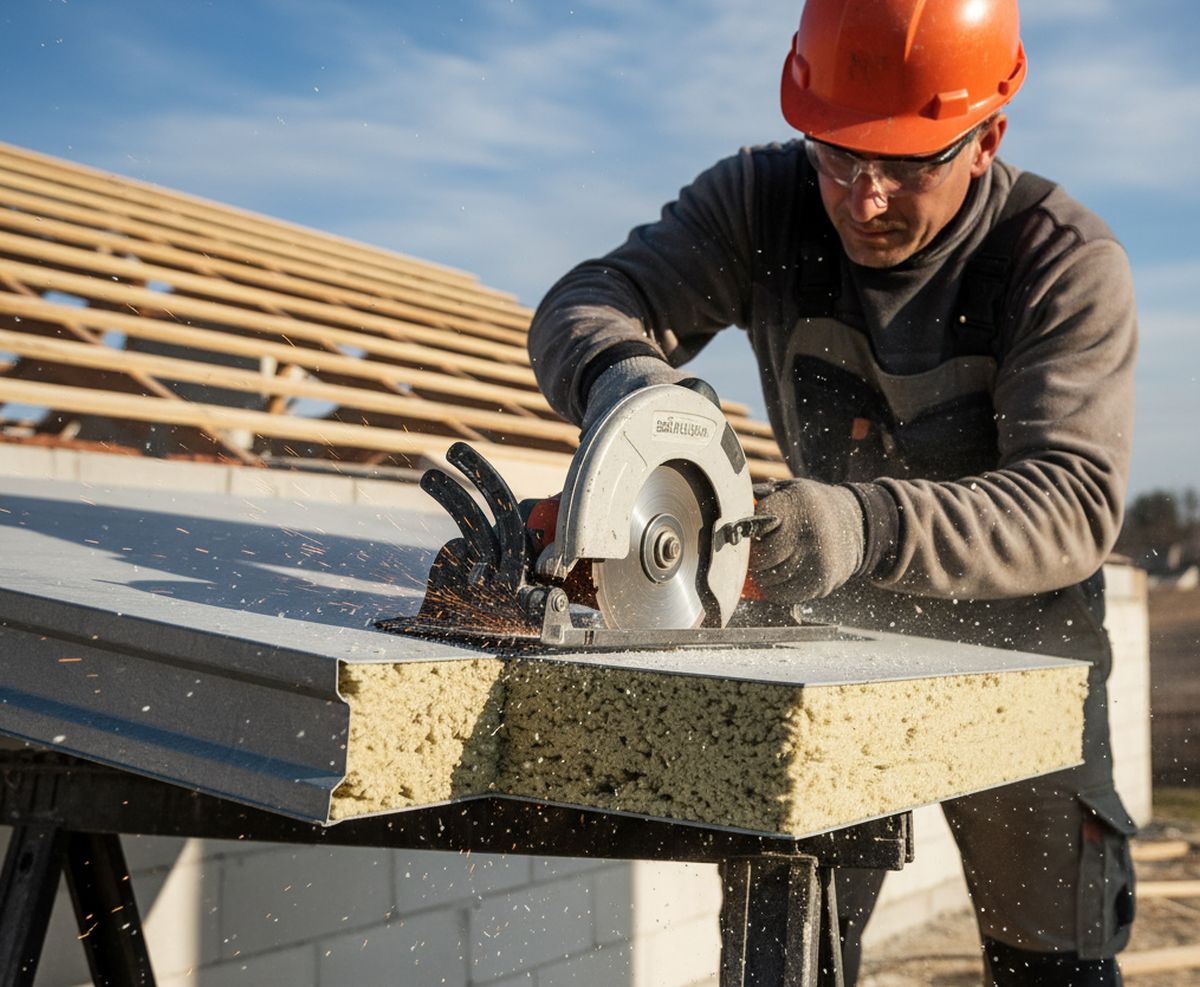 Comment couper un panneau sandwich pour toiture