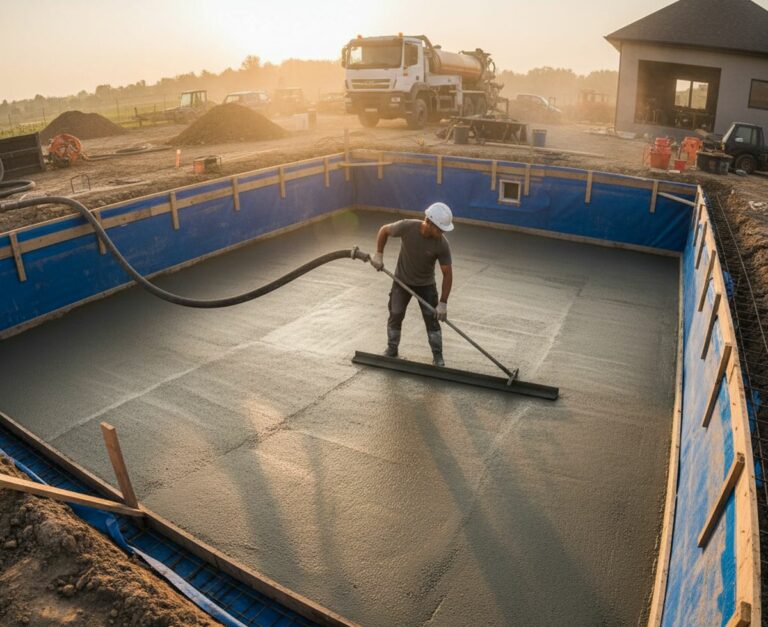 Temps de séchage dalle béton 20 cm pour piscine : durée et conseils pratiques