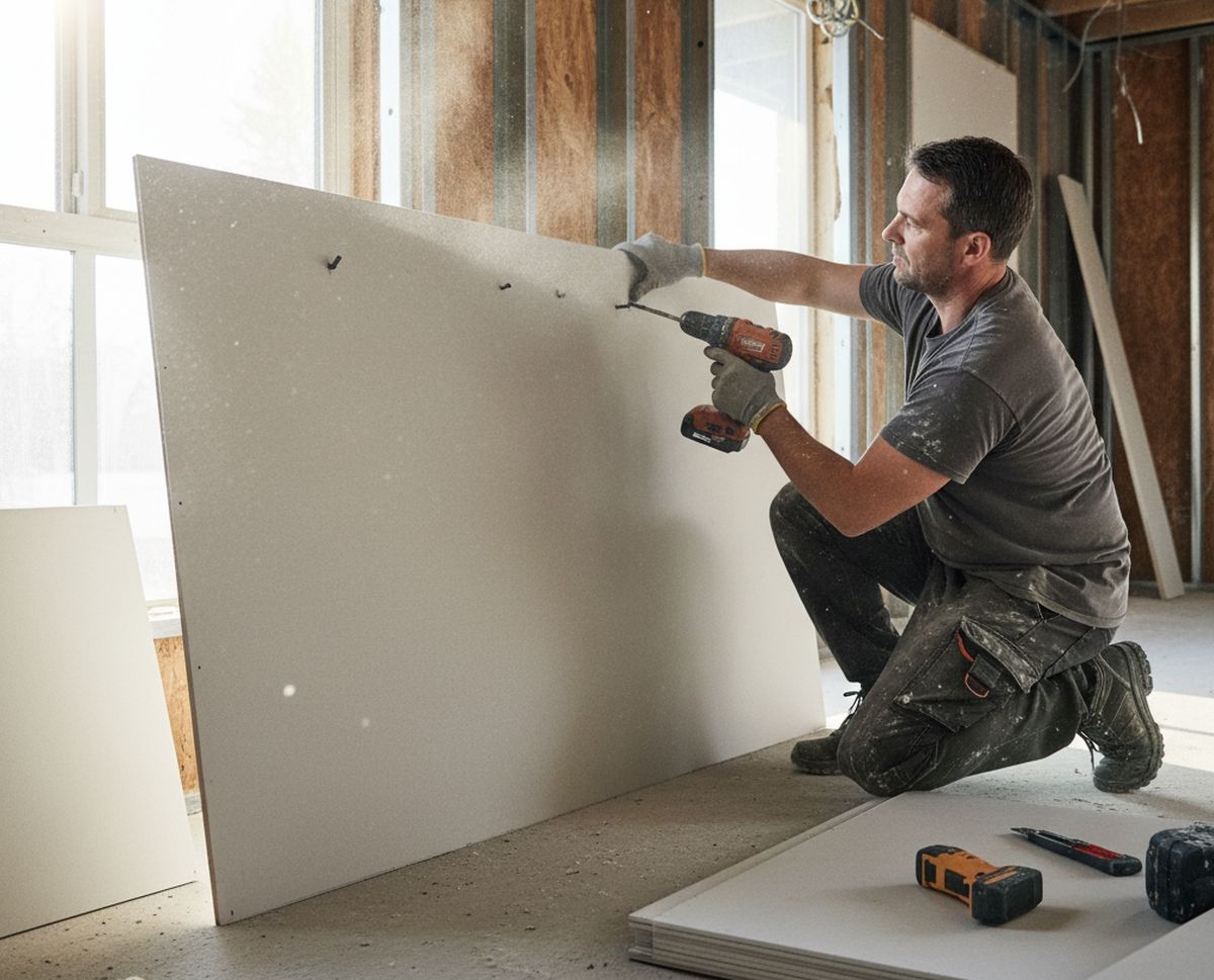 Fixation placo sur rail