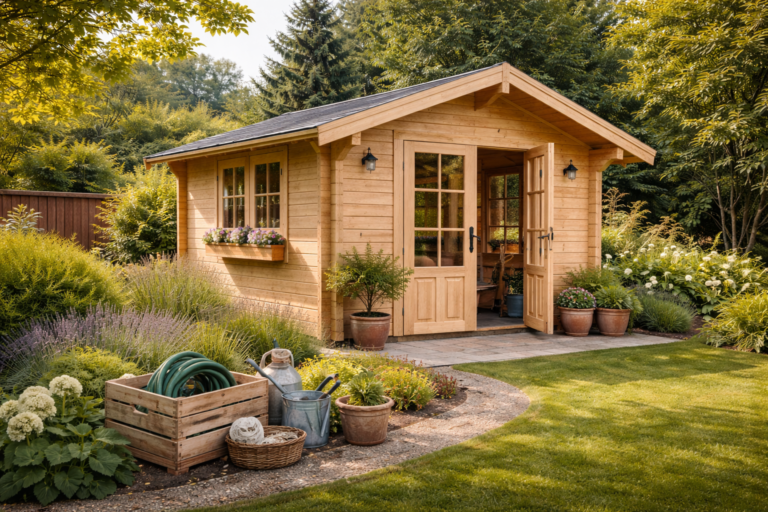 Abri de jardin en bois : la pièce discrète qui change tout dans l’aménagement extérieur